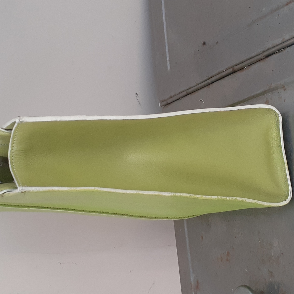 Wilsons Leather lime green Handbag Shoulder Bag dual Strap Handle - Picture 6 of 10